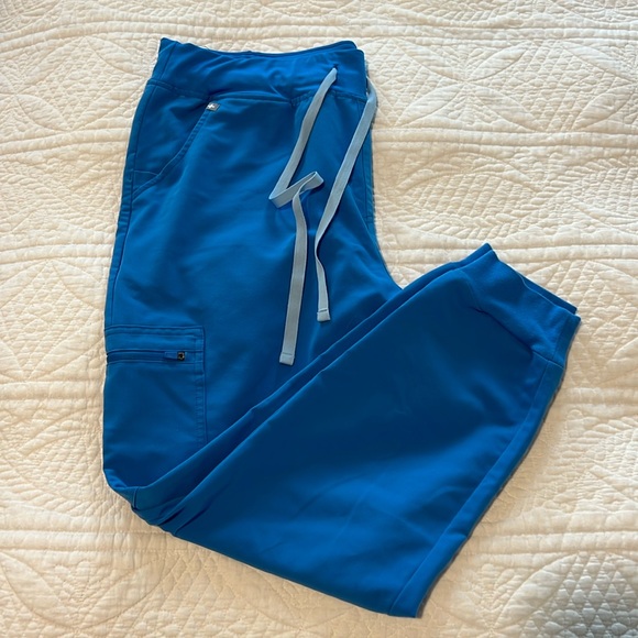 FIGS Women’s High Waisted Zamora Jogger Scrub Pants Size XL/P Capri Blue - Picture 1 of 6